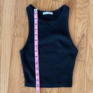 Zara black cotton crop top